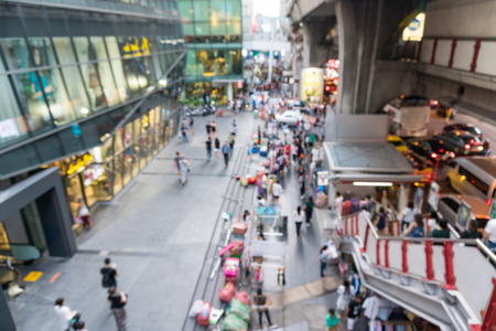 BANGKOK THAILAND - Jul 1 : scene of people on walking street of Siam Square from BTS siam station Thailand. Abstract background siam square is famous shopping place of Bangkok.のeditorial素材