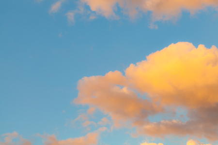 Sky and golden cloud in sunset / Beauty Blue sky at Bangkok, Thailand.