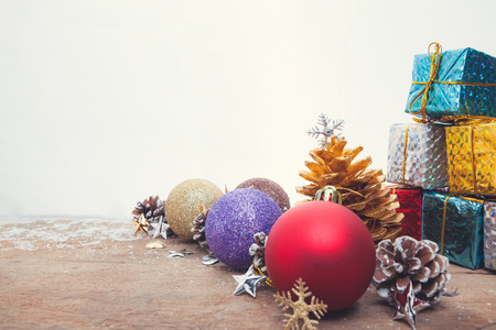 Christmas decoration on abstract backgroundの写真素材