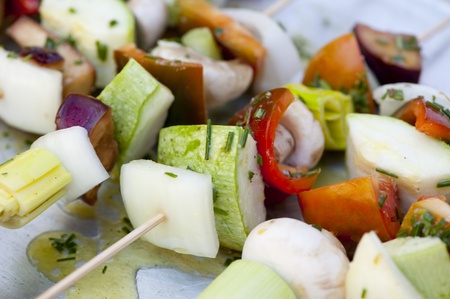 Vegetable brochettes for a healthy foodの写真素材