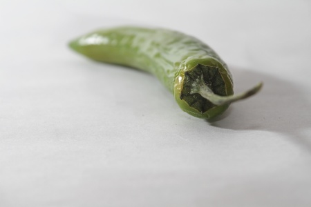 Green Jalapeño on withe backgroundの写真素材