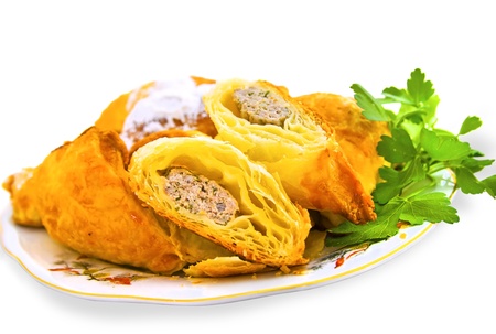 delicious puff with meatの写真素材