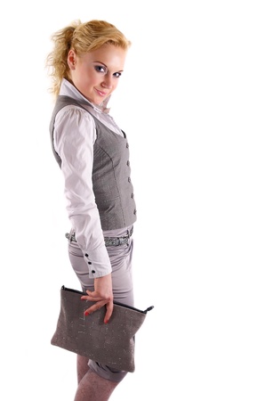 Confident Businesswoman On A White Backgroundの写真素材