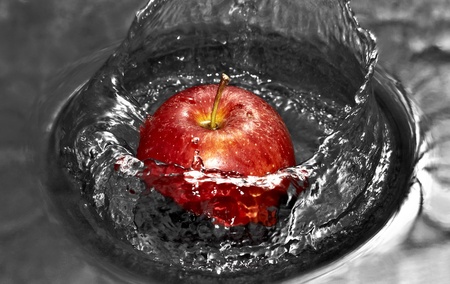 Apple splashの写真素材