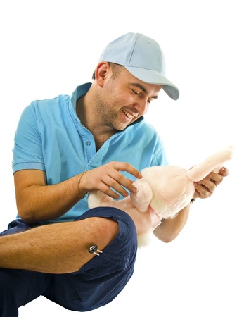 happy man with toyの写真素材