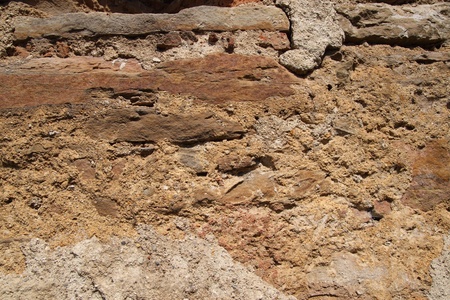 Detailed vintage stone wall backgroundの写真素材