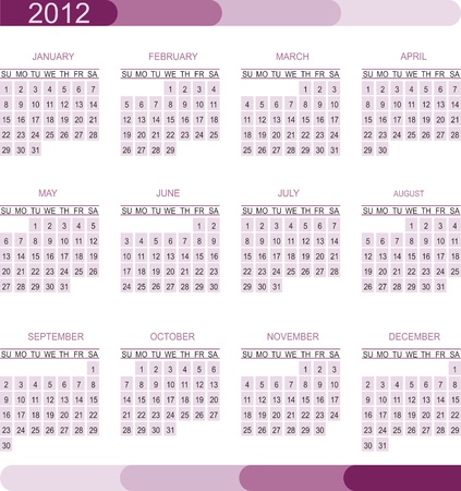 2012 calendar gridのイラスト素材