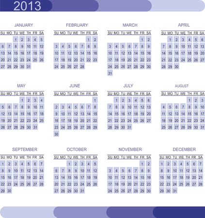 2013 calendar gridのイラスト素材