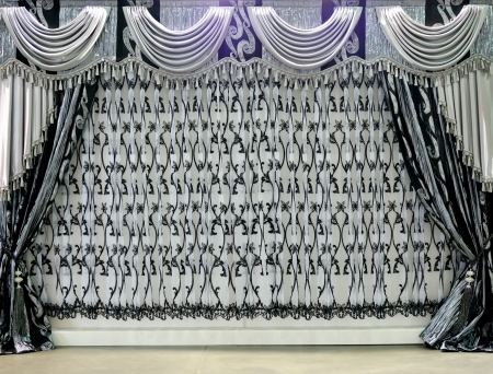 background with gray curtainの写真素材