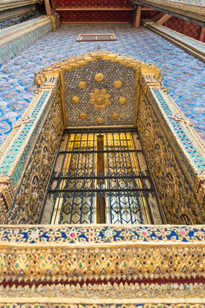 Window at Wat Phra Kaew in Thailandの写真素材
