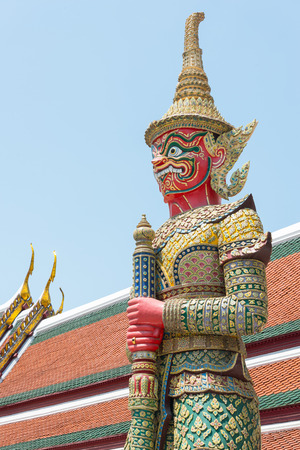 Giant guard at Wat Phra Keaw in Thailandの写真素材