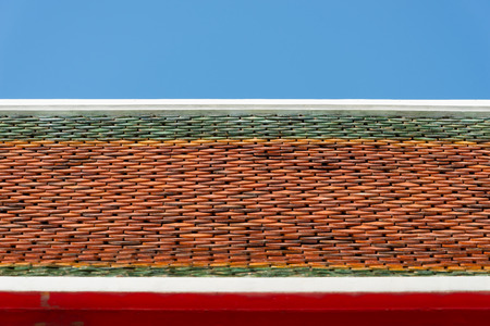 Colorful rooftop of temple in Thailandの写真素材