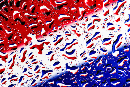 Thai flag under water droplet の写真素材