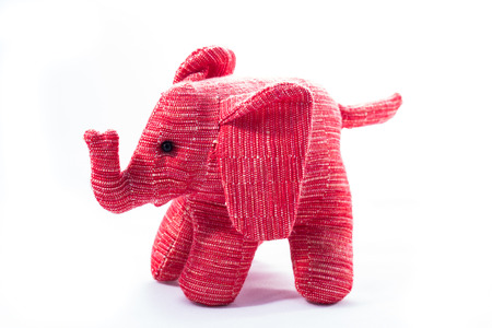 Isolated picture of Elephant toy in pinkの写真素材