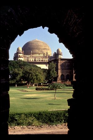 World famous Gol Gumbaz having famous whispering gallery, Bijapur, Karnataka, Indiaの写真素材