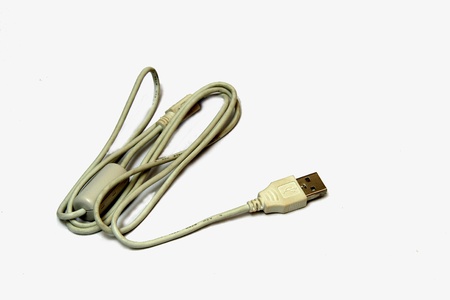 USB connection cable with visible computer connection end 