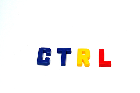 Letters CTRL for Control Key on a computing device, isolated on white backgroundの写真素材