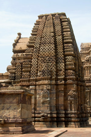 Closer view of Kashi Vishwanatha Temple at Pattadakal in Bagalkot district of Karnataka, India, Asiaのeditorial素材