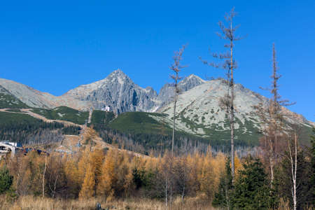 Mountain landscape VysokÃ© Tatry, High Tatra Mountains - the mountain range and national park in Slovakiaの写真素材