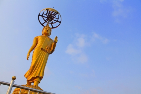 Buddha image is in the posture of walkingの写真素材