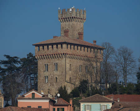 View of the Castle of Trisobbio in Piedmont - Italyのeditorial素材