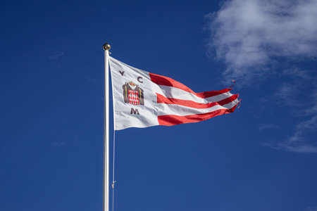 Detail of the Flag of the Yacht Club Marina of the Principality of Monacoのeditorial素材