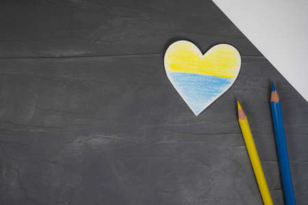 Heart pattern, yellow-blue flag of Ukraine.の写真素材