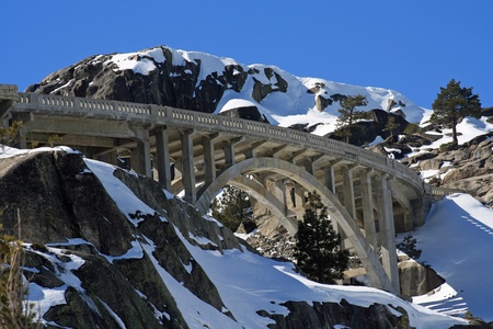 Bridge Above Donner Lake Highway 40 Scenic Byway Donner Summitの写真素材