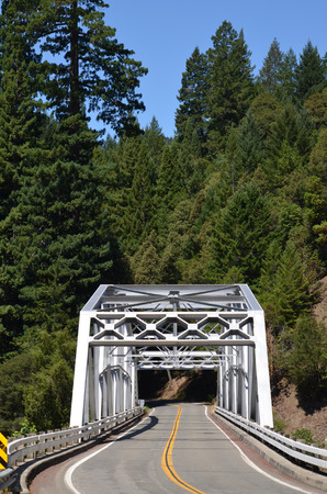 BRIDGE HIGHWAY 101 HUMBOLDT REDWOODSの写真素材