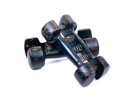 Black dumbbellsの写真素材