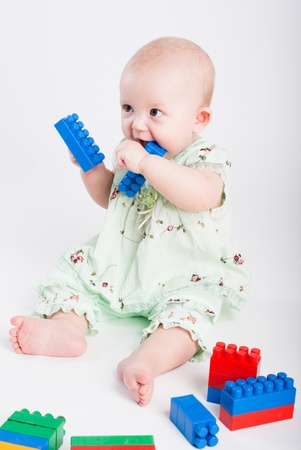 The little girl plays the designer, licksの写真素材