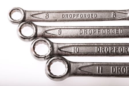 Chromo wrench tools on white background