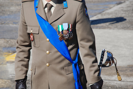 Italian army officer with medalsのeditorial素材