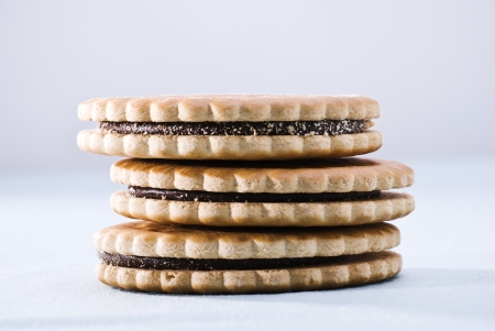 three chocolate cookiesの写真素材