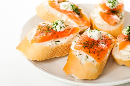 Baguette with Salmonの写真素材