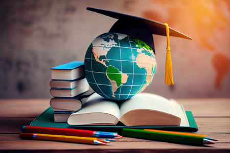 Earth planet with graduation. Generative Aiの素材