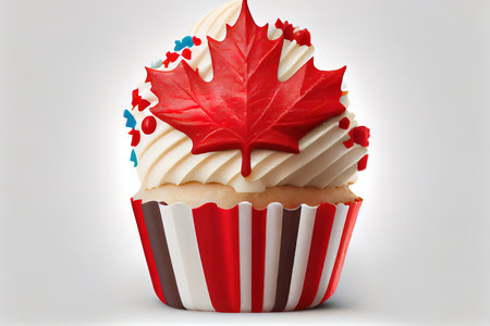 Happy Canada Day Party Cupcakes. Generative Aiの素材