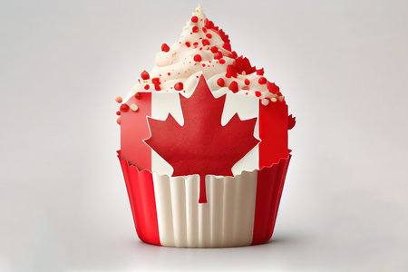 Happy Canada Day Cupcake. Generative Aiの素材
