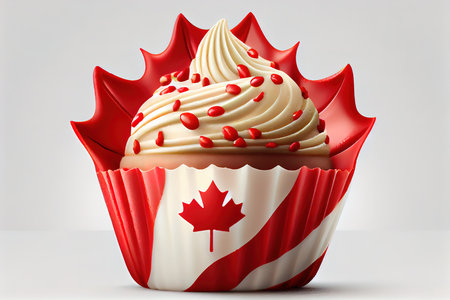 Happy Canada Day Party Cupcakes. Generative Aiの素材