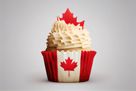 Happy Canada Day Cupcake. Generative Aiの素材