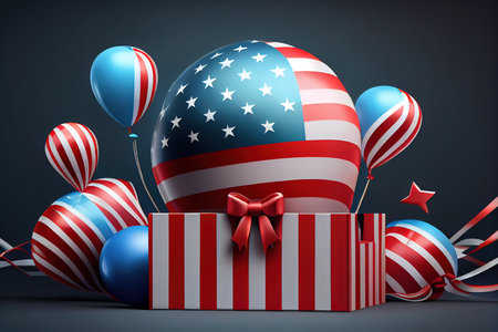 usa labor day sale banner. usa labor day celebration with american balloons flag. Generative Aiの素材