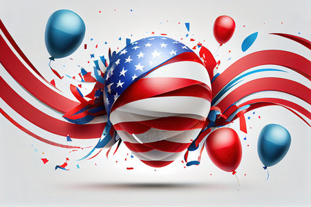 Happy 4th of July, united states of America independence day. Generative Aiの素材