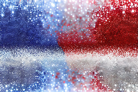 Abstract patriotic red white and blue glitter sparkle background for voting, memorial, labor day. Generative Aiの素材