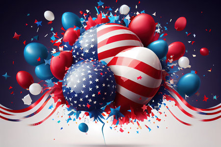 Happy 4th of July, united states of America independence day. Generative Aiの素材