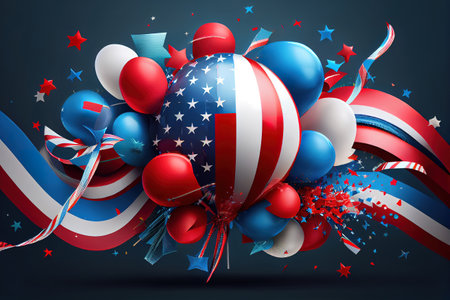 Happy 4th of July, united states of America independence day. Generative Aiの素材