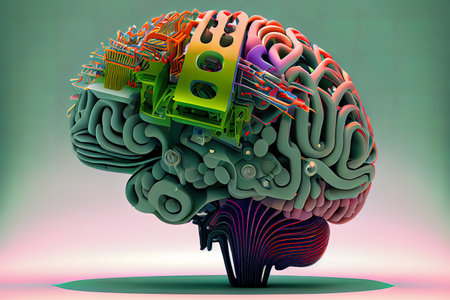 Futuristic artificial brain. Generative Aiの素材