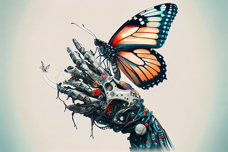 Robotic hand. Generative Aiの素材
