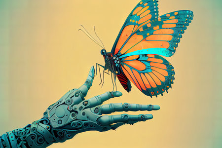 Robotic hand. Generative Aiの素材