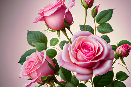 Background image of pink roses. Generative Aiの素材