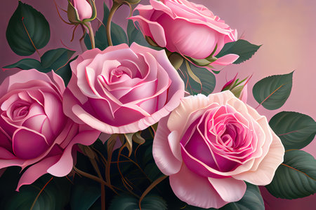 Background image of pink roses. Generative Aiの素材